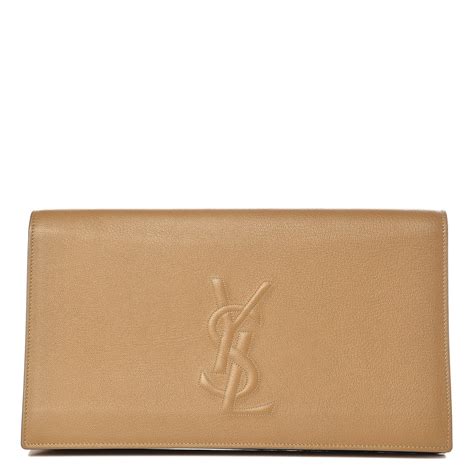 belle de jour ysl large clutch|SAINT LAURENT Calfskin Large Belle De Jour Clutch Beige .